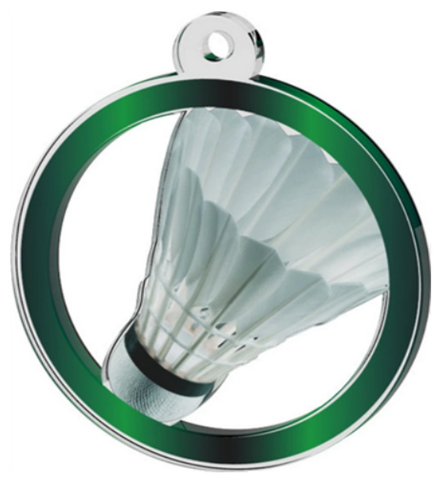Badminton Acryl Medaille MDA 0020-m41  LAATSTE OP=OP!!
